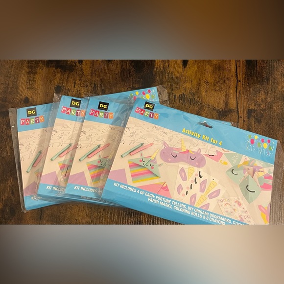 4 New Unicorn Activity Kits each set has 4 - Picture 1 of 7